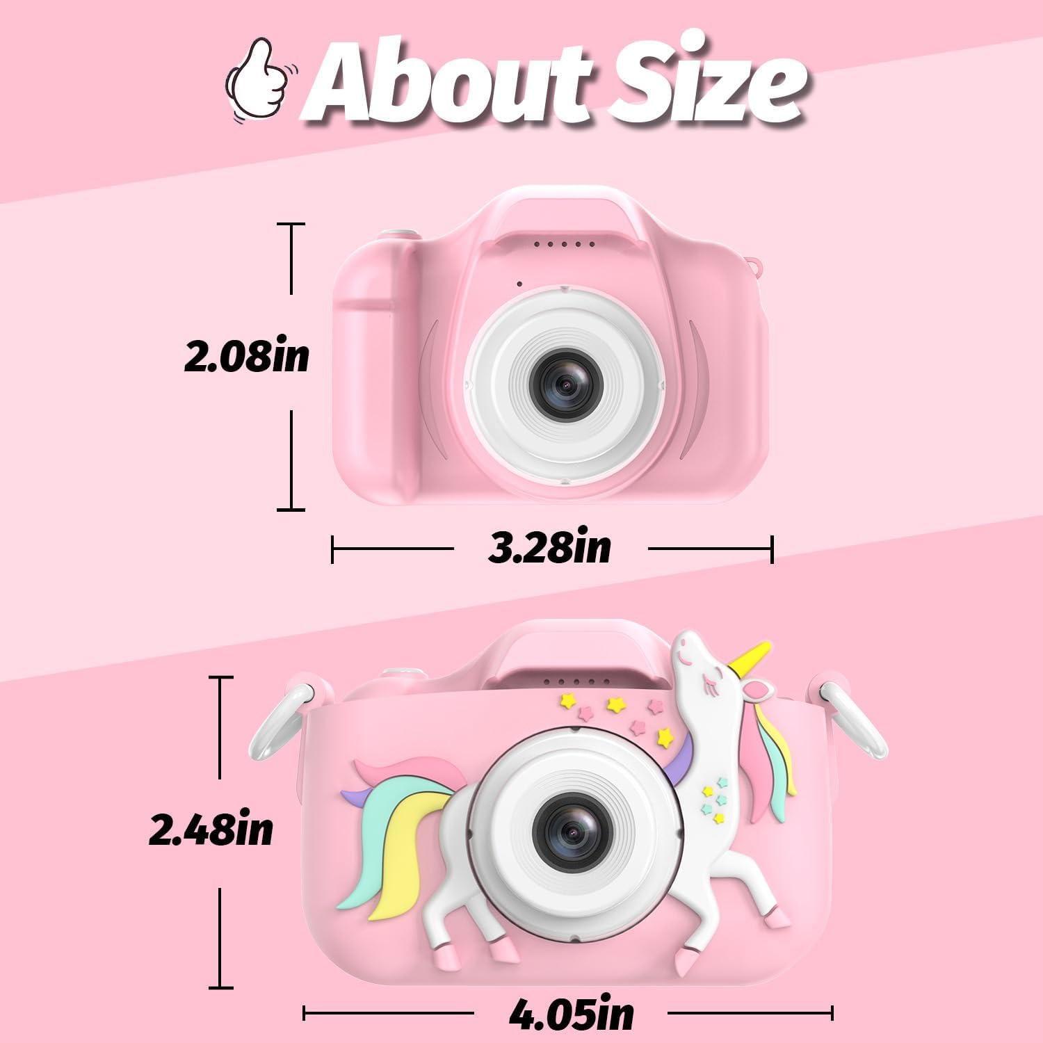 Detalle de goopow H11 Kids Digital Camera, 1080p Video, 8x Digital Zoom, Pink