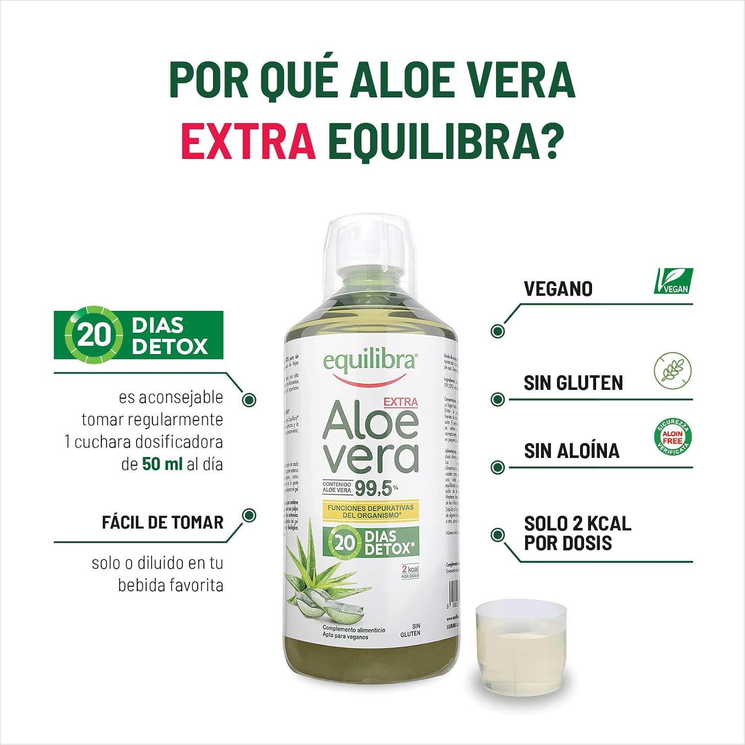 Detalle 2 de Equilibra Aloe Vera Extra 99.5% – Detox y Vegan 1L