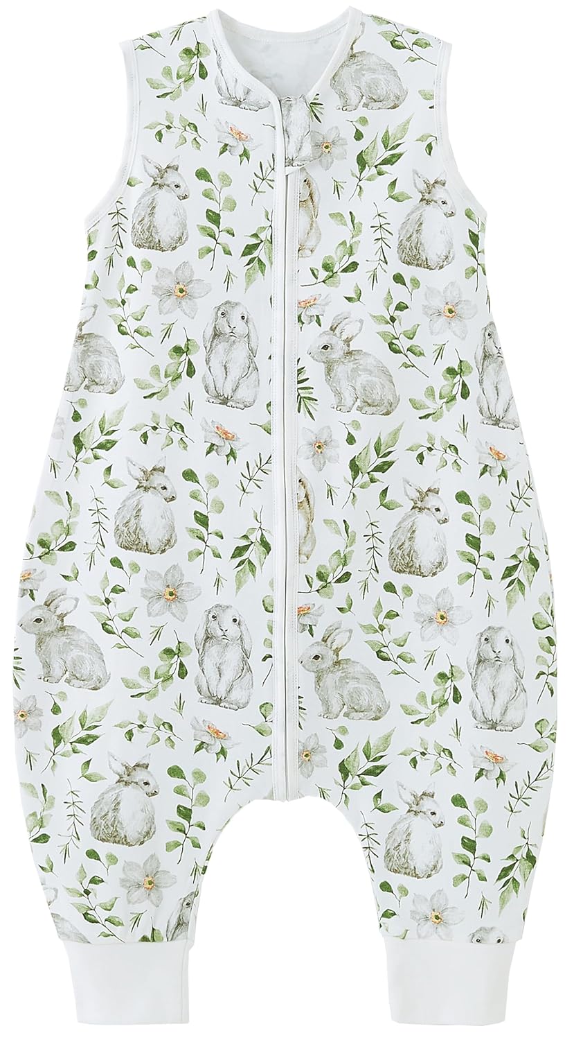 Thumbnail 6 de Chilsuessy 2er Pack Baby-Schlafsack Sommer mit Füßen 0,5 Tog aus 100% Baumwolle (100 cm) – Blau Tiere + Heißluftballon