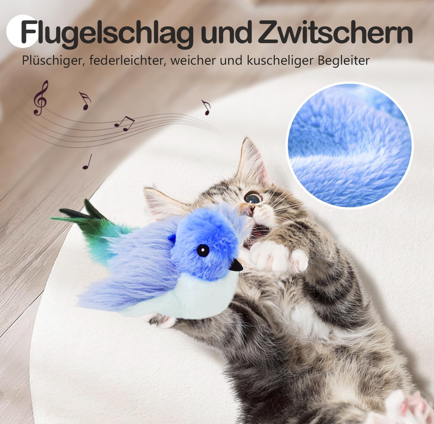 Detalle 2 de Migipaws elektrisches Echsen-Plüsch-Katzenspielzeug mit Katzenminze, USB-wiederaufladbar
