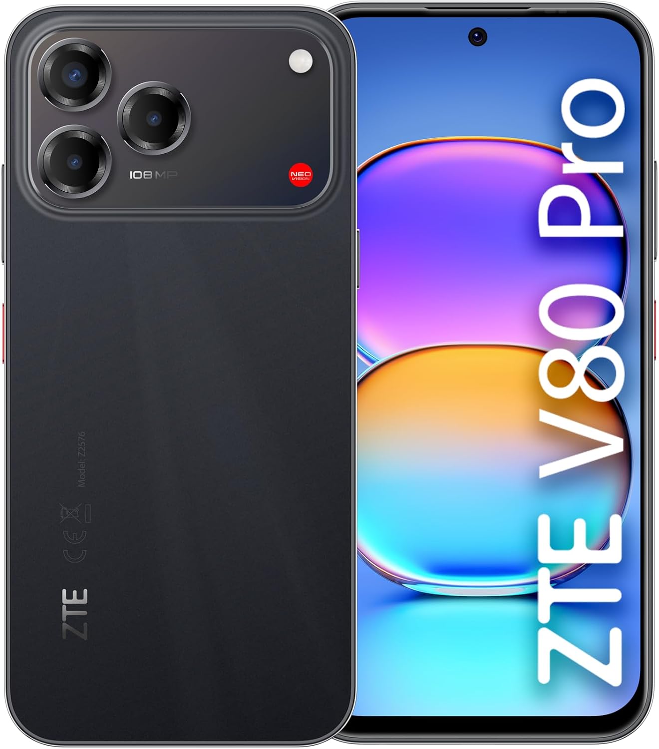 Detalle de ZTE V80 Pro: smartphone 4G con 20 GB RAM virtuali, 256 GB, display 6,75" 120 Hz e camera da 108 MP