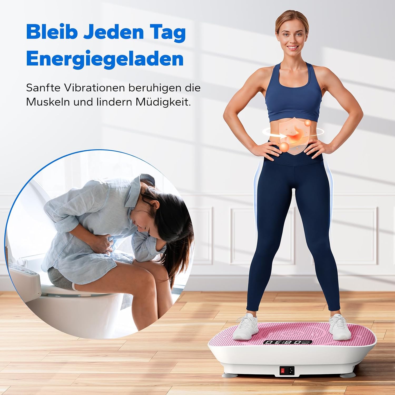 Detalle de MERACH Vibrationsplatte – Leise, kompakt und vielseitig für Ganzkörper-Training