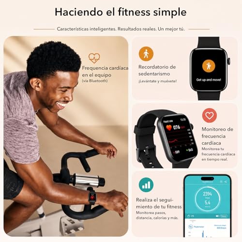 Detalle de AOYBWK Reloj Inteligente Mujer/Hombre 1.85" con Llamadas Bluetooth, 140+ Modos Deportivos y IP68