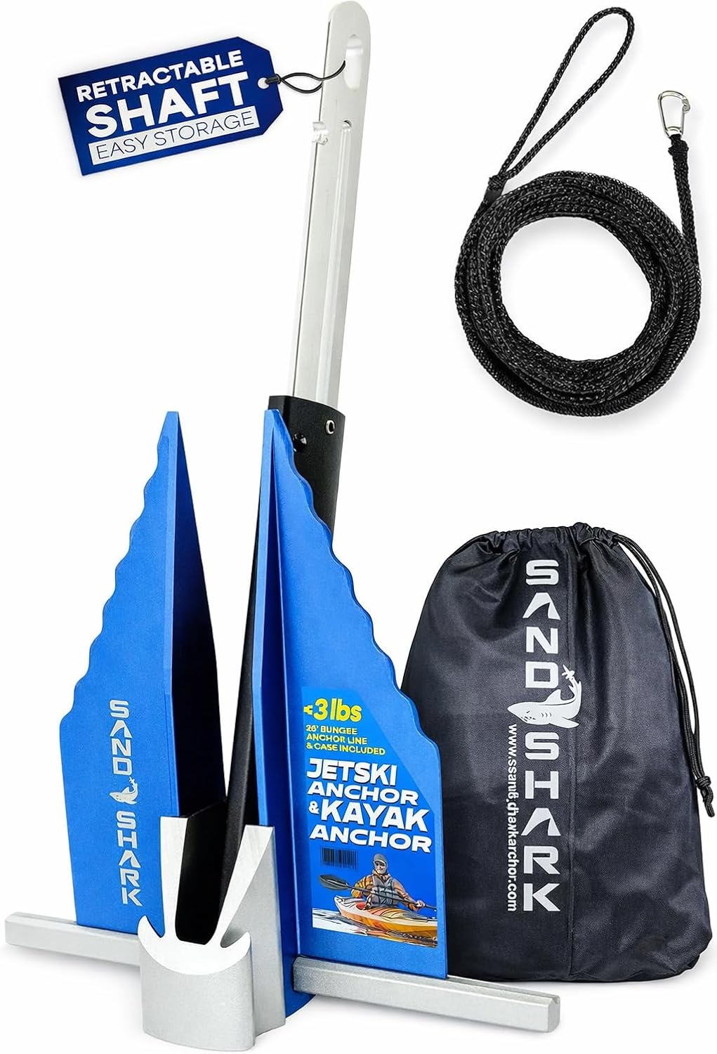 Detalle de SandShark Premium Fluke Anchor with Retractable Shaft for Small Boats and Jet Skis
