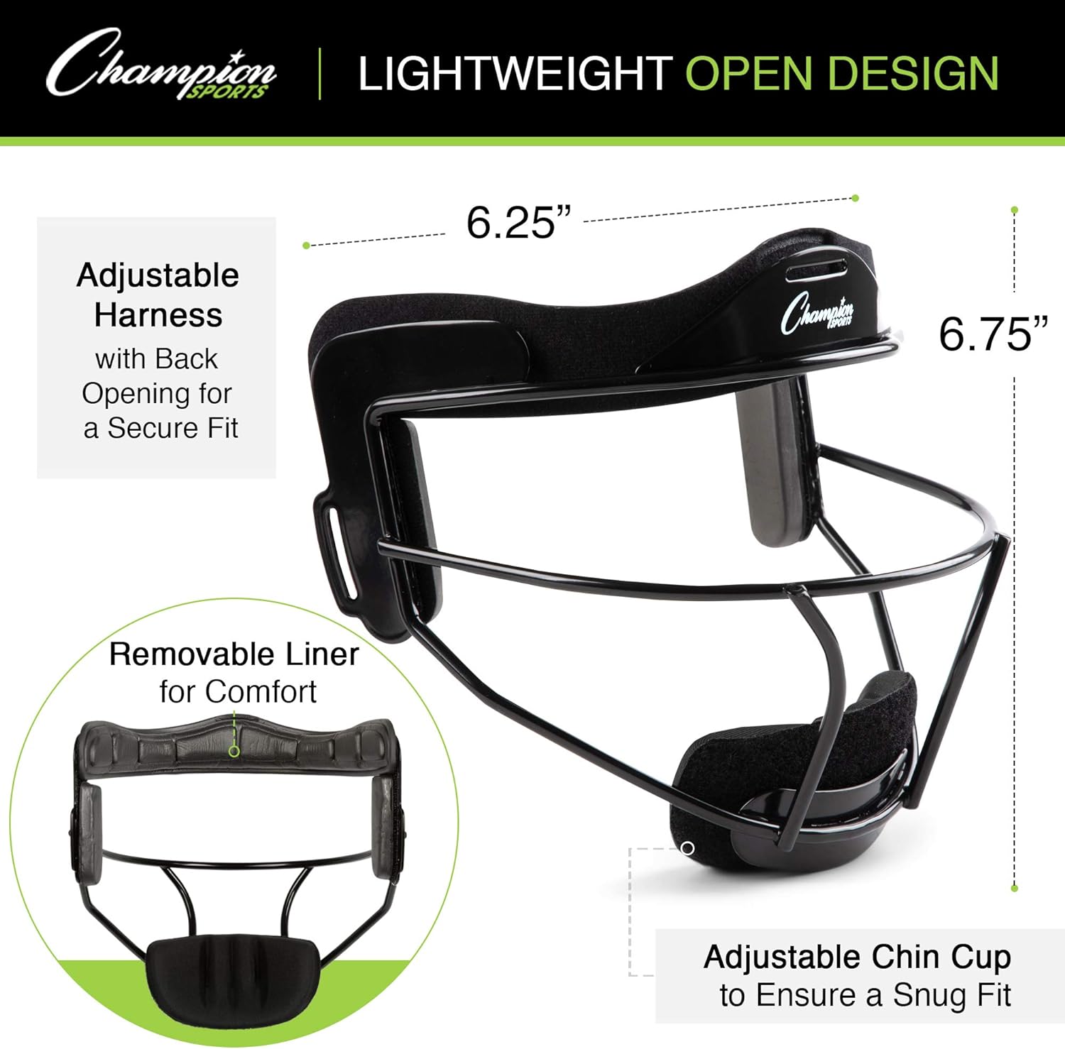 Thumbnail 2 de Champion Sports Steel Softball Face Mask