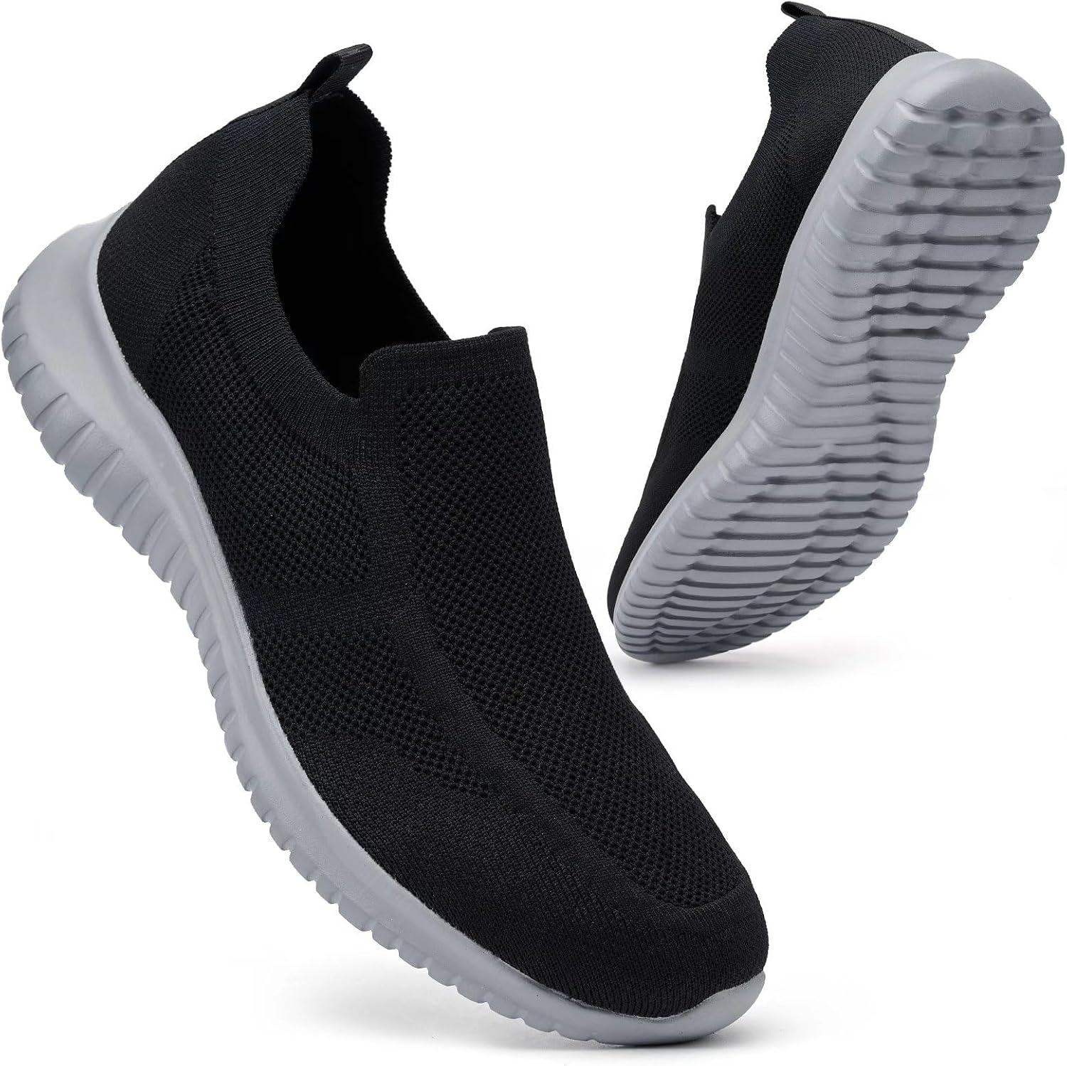 Detalle de konhill Herren Slip On Sneaker – Leichtgewicht, atmungsaktive Mesh-Schuhe