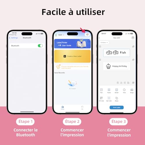 Detalle de ORGSTA S001 Étiqueteuse Bluetooth et Imprimante d'Étiquettes Autocollantes