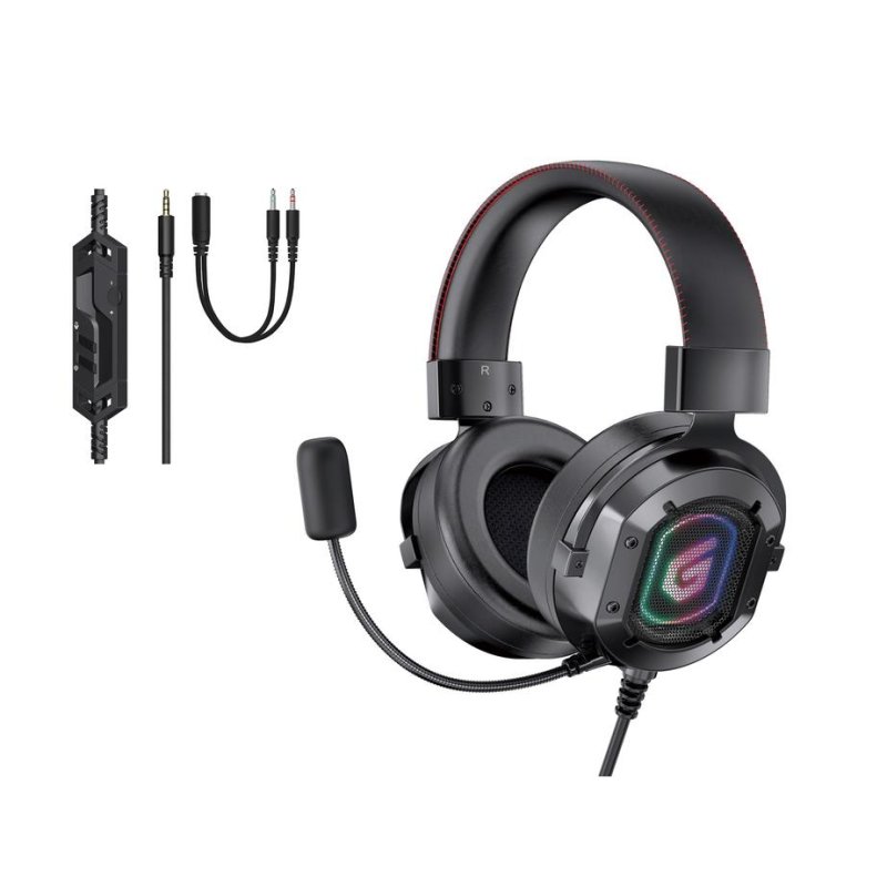 Thumbnail 2 de Auriculares Conceptronic ATHAN03B con cable 3,5 mm Gaming RGB, micrófono y diadema ajustable