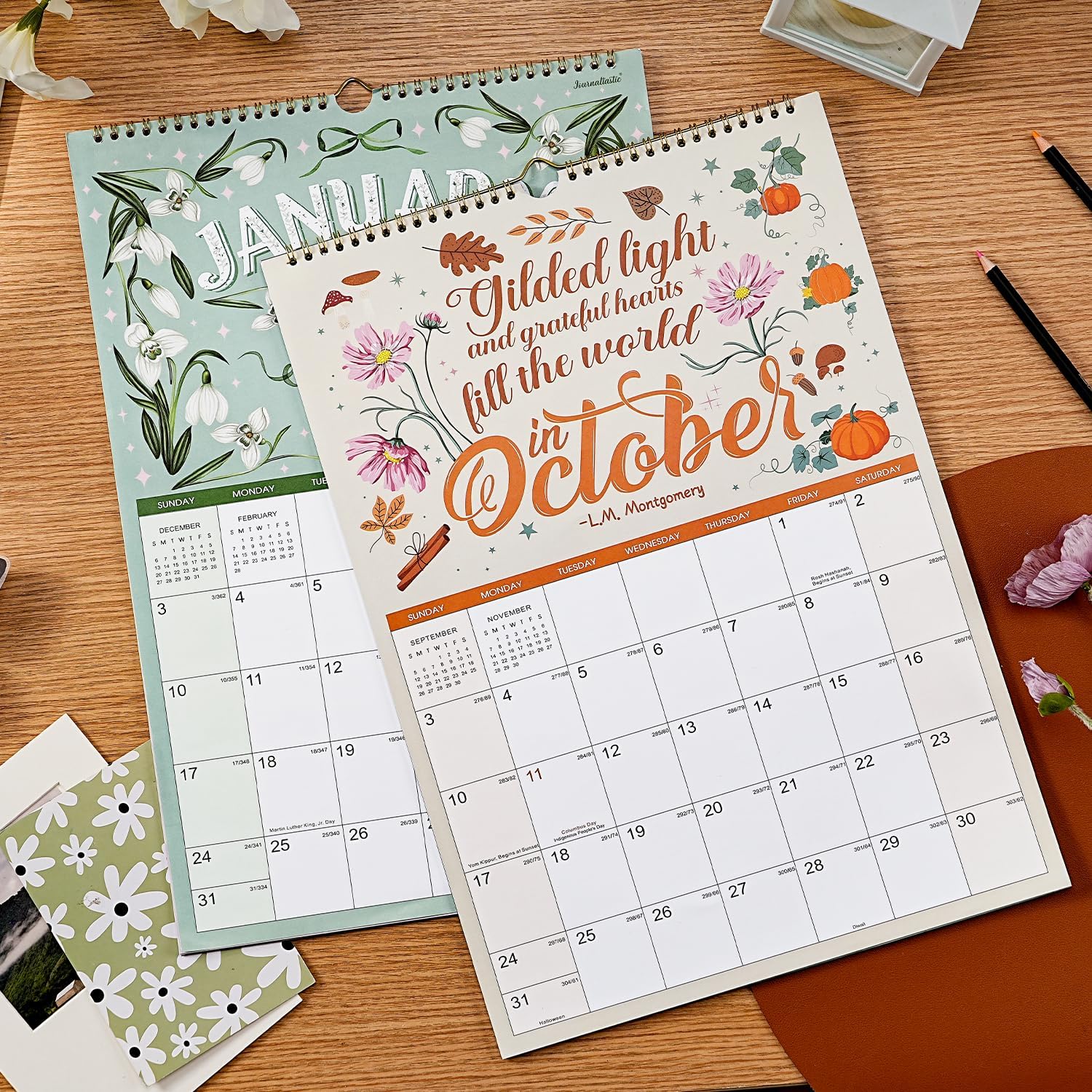 Thumbnail 2 de Journaltastic 2027 Floral Wall Calendar, 12 x 17 Inches, Monthly Layout