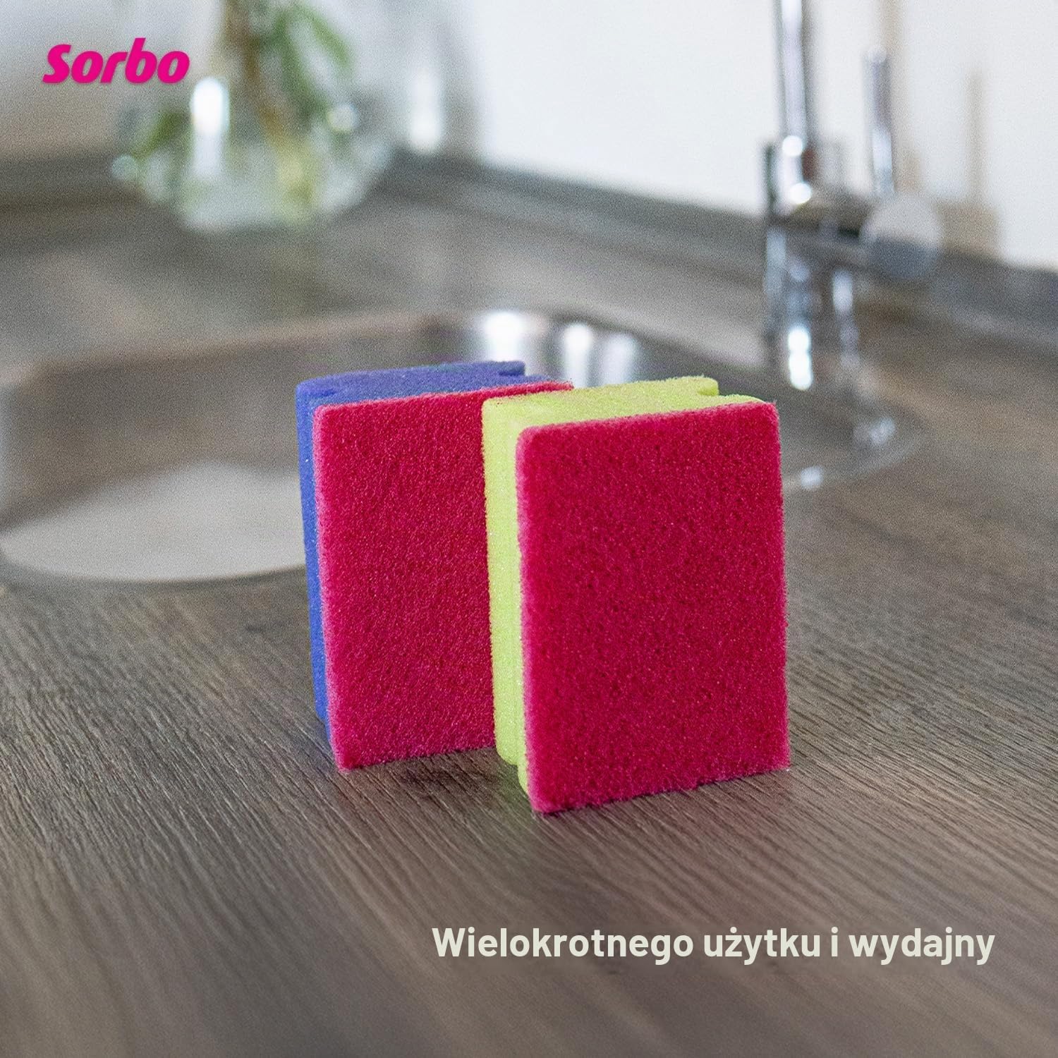 Thumbnail 6 de Sorbo 94169 – gąbki do szorowania z PU, chłonne, 6 sztuk w różnych kolorach