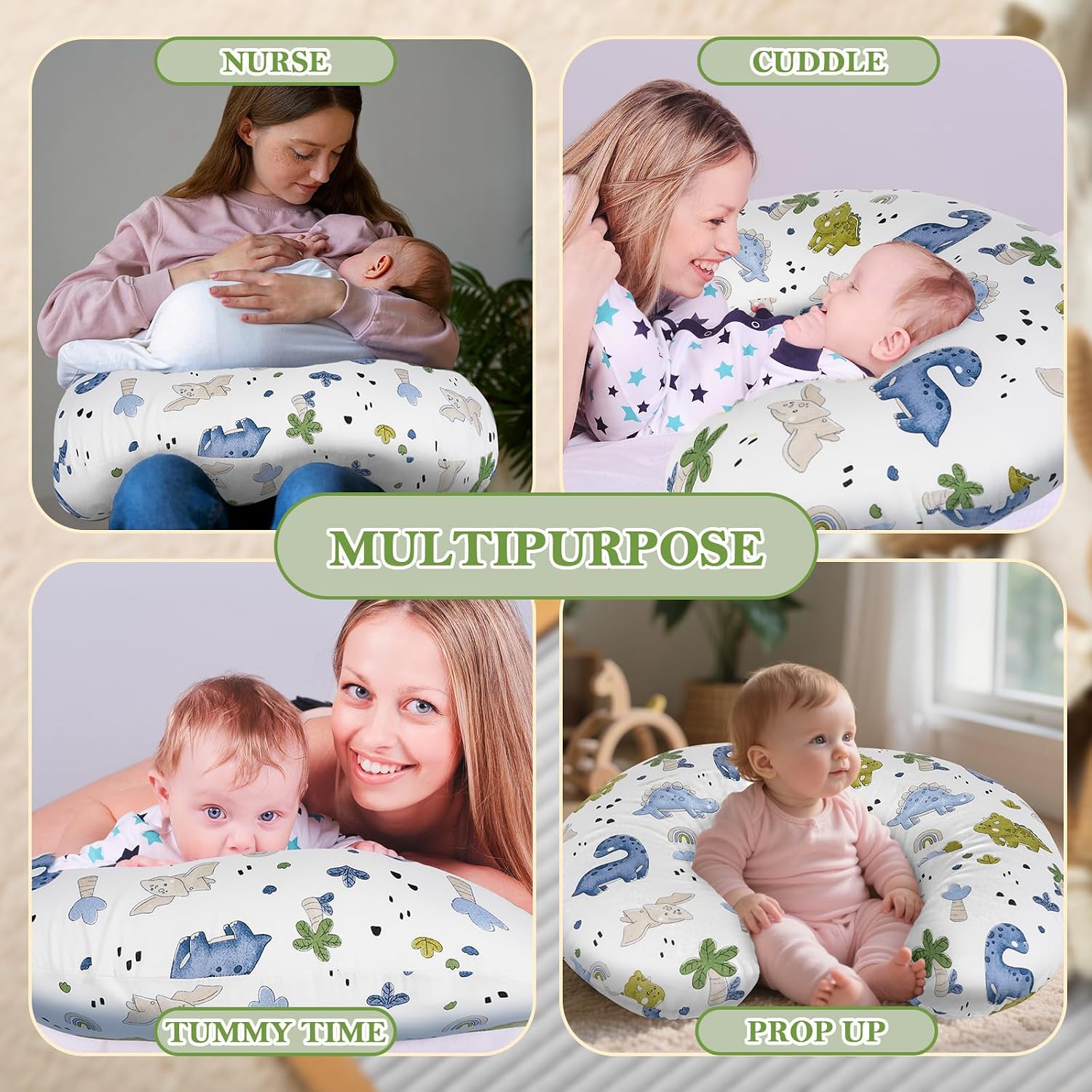 Detalle de LLCJYYCY C-Shaped Nursing Pillow for Breastfeeding, Bottle Feeding and Tummy Time