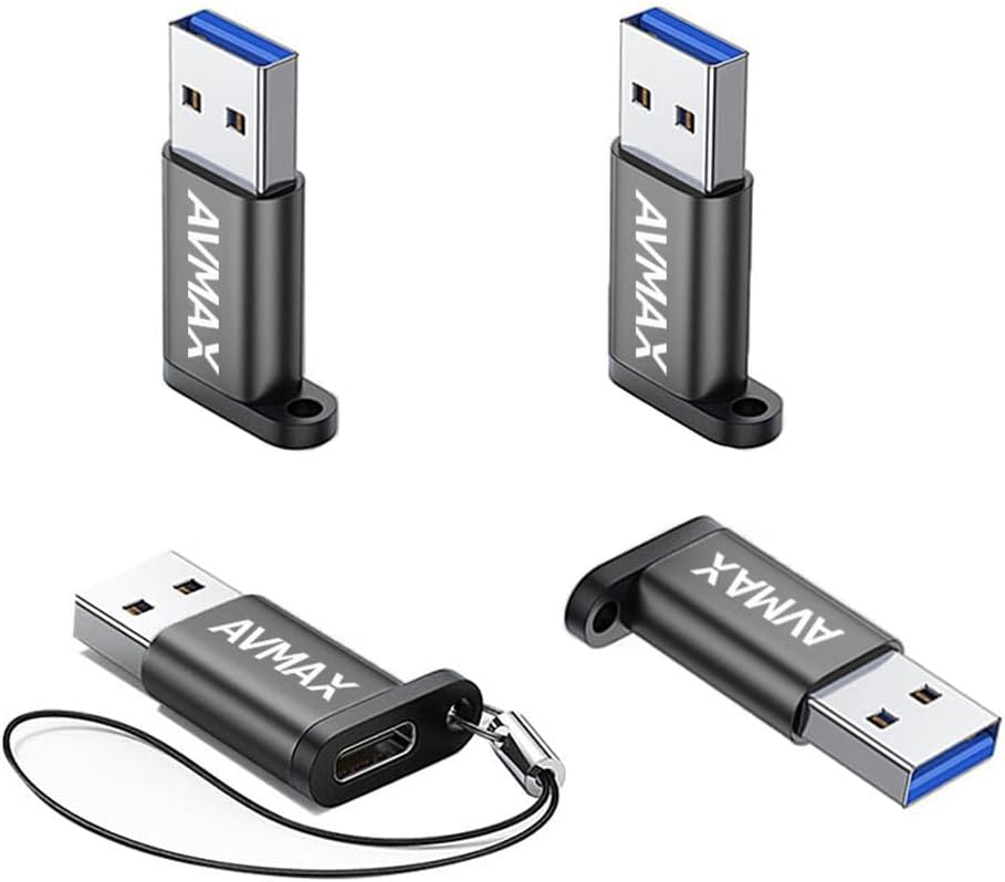 Thumbnail 6 de AVMAX USB to USB-C Adapter 4-Pack, USB-A Male to USB-C Female, Gray