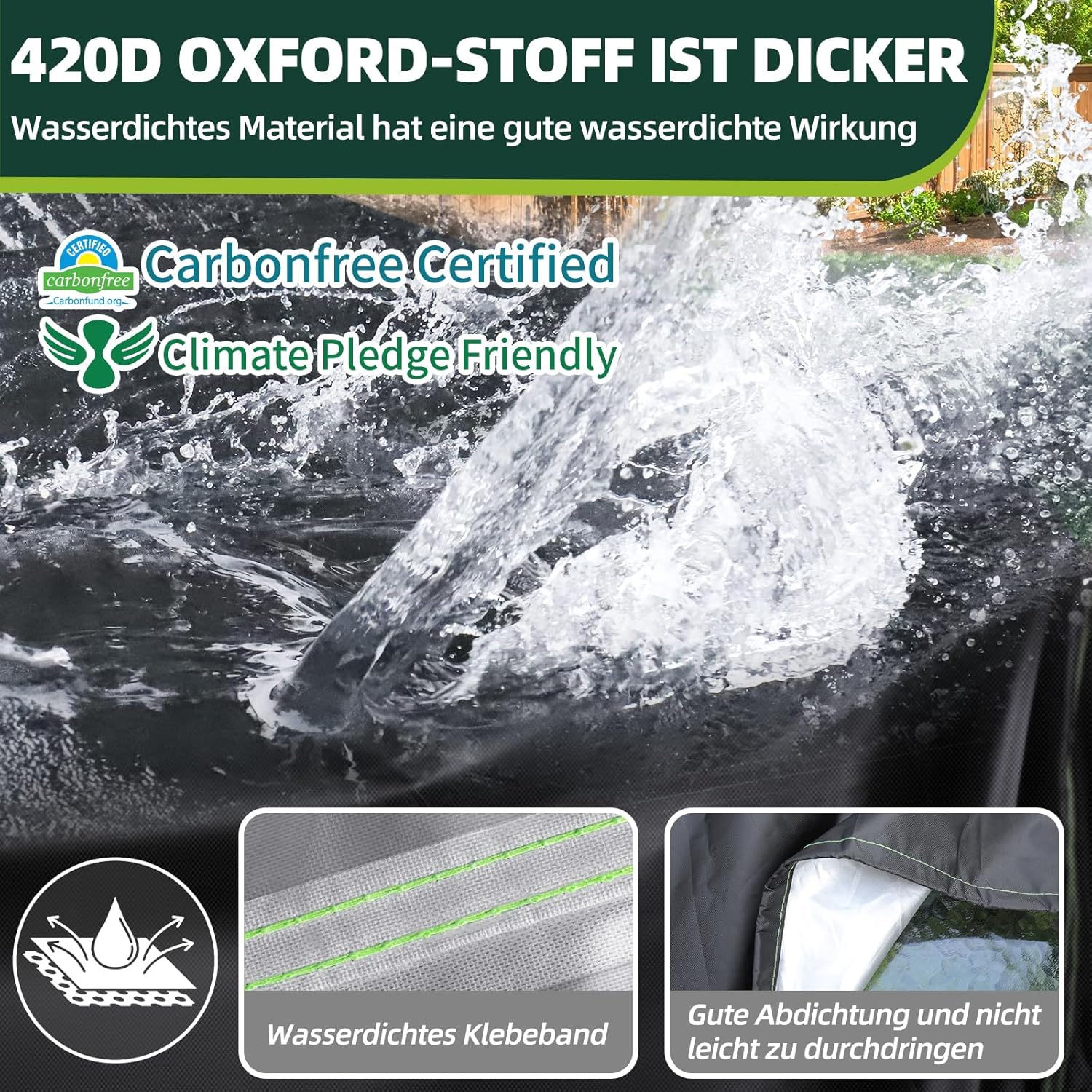 Thumbnail 3 de FORTRY Abdeckung Gartenmöbel Winterfest 180x120x74 cm – wasserdicht, atmungsaktiv und winddicht