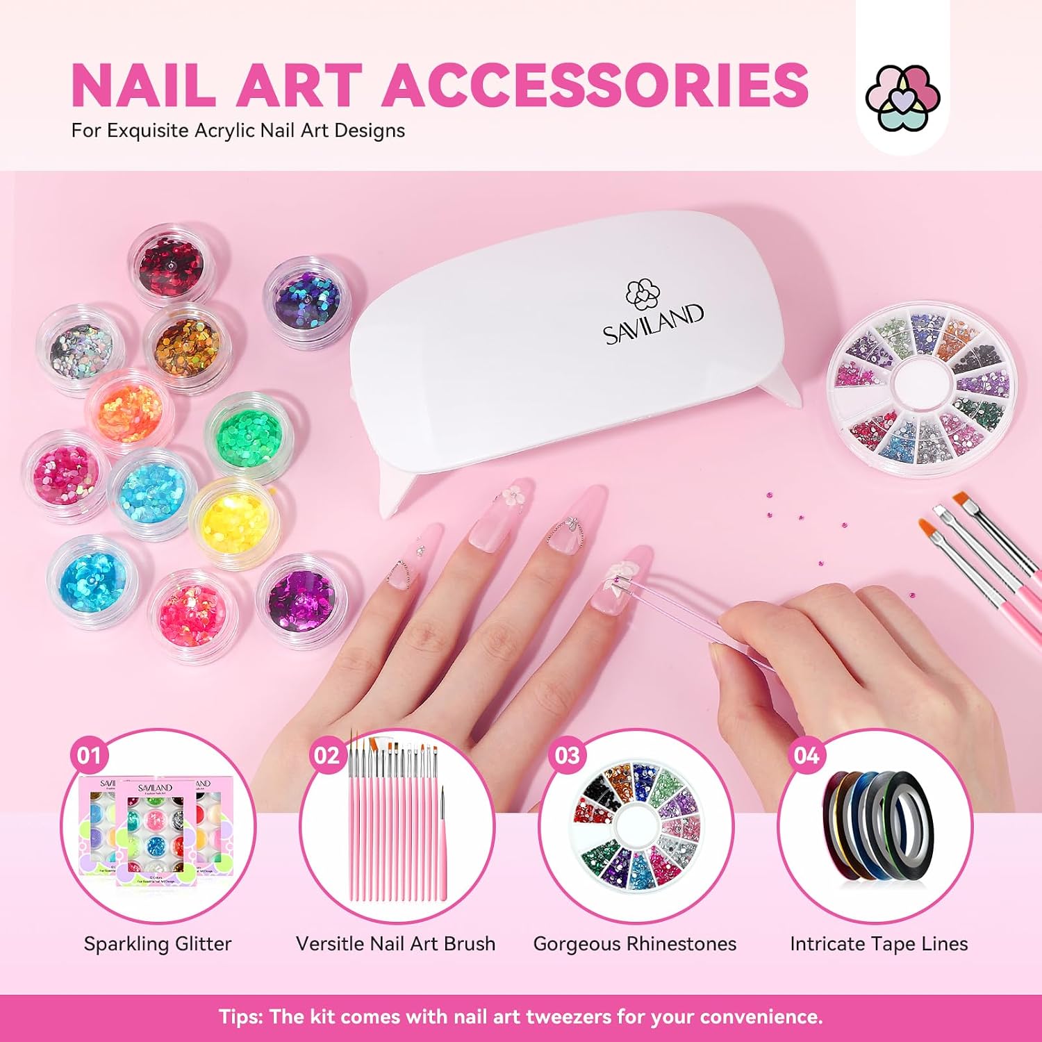 Thumbnail 5 de Saviland Acryl Nagelset 1120 ml Starterset 💅