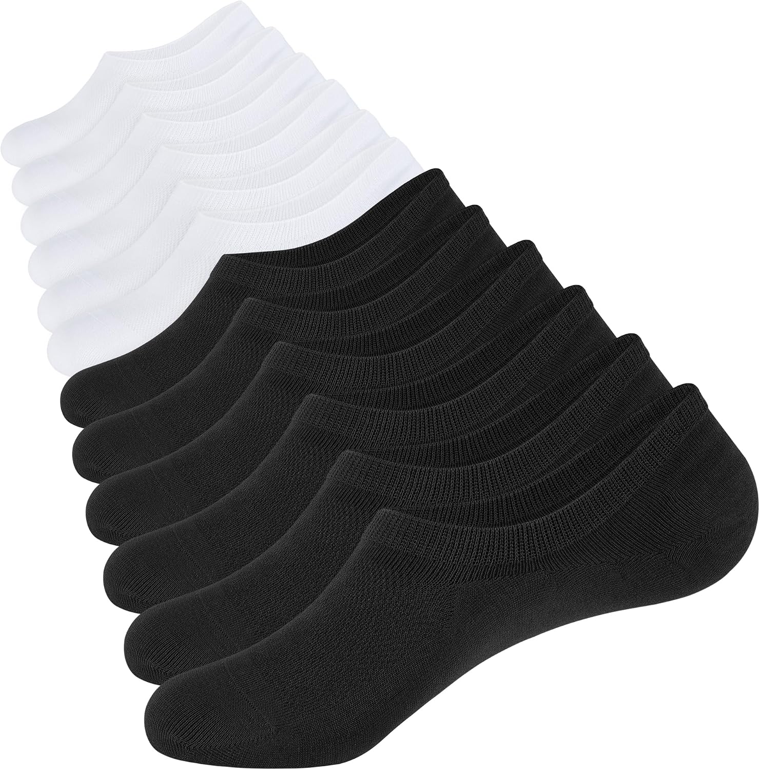 Detalle de CLOSEMATE No-Show Ankle Socks, 6 Pairs, Cotton Blend with Silicone Heel Grips