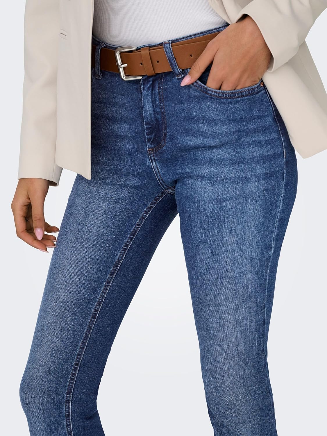 Thumbnail 5 de ONLY Damen Onlblush Mid Flared Dnm Tai021 Noos Jeans – Konische Passform, denim