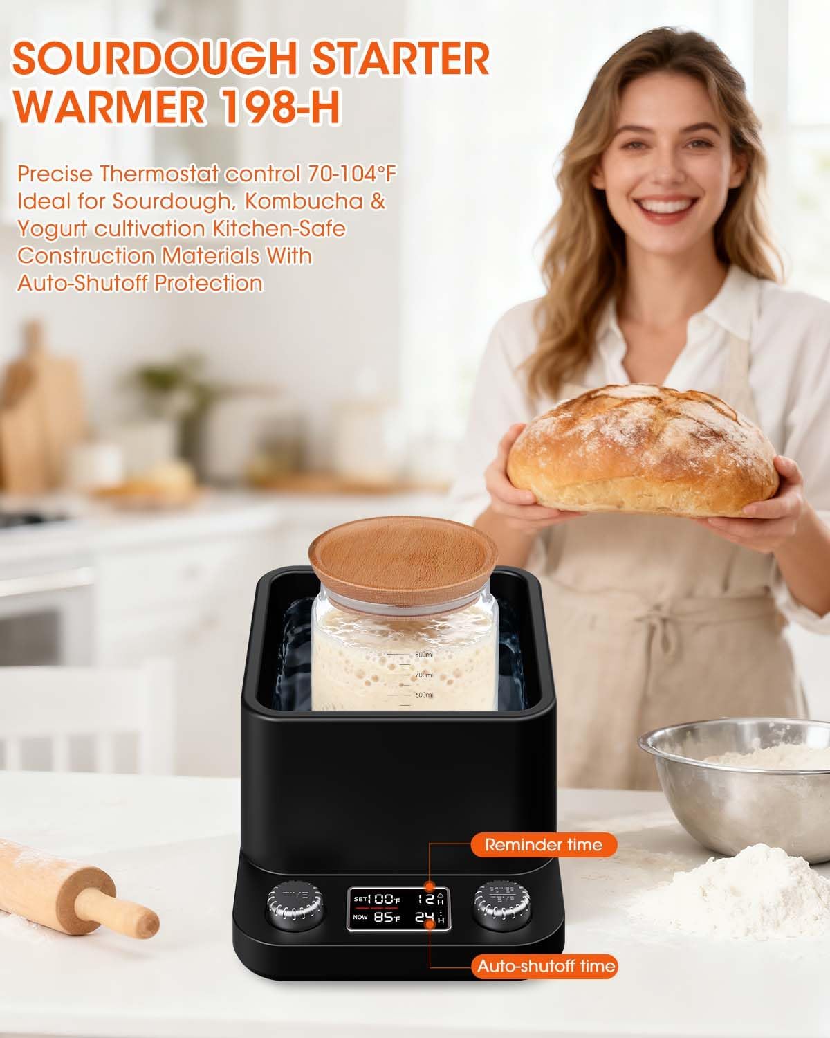 Thumbnail 4 de MYMULIKE Sourdough Starter Warmer 70°F–104°F