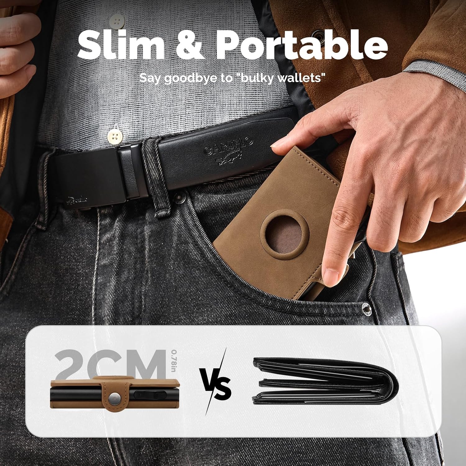 Thumbnail 4 de YESIIW Airtag Mens Wallets 10-card capacity
