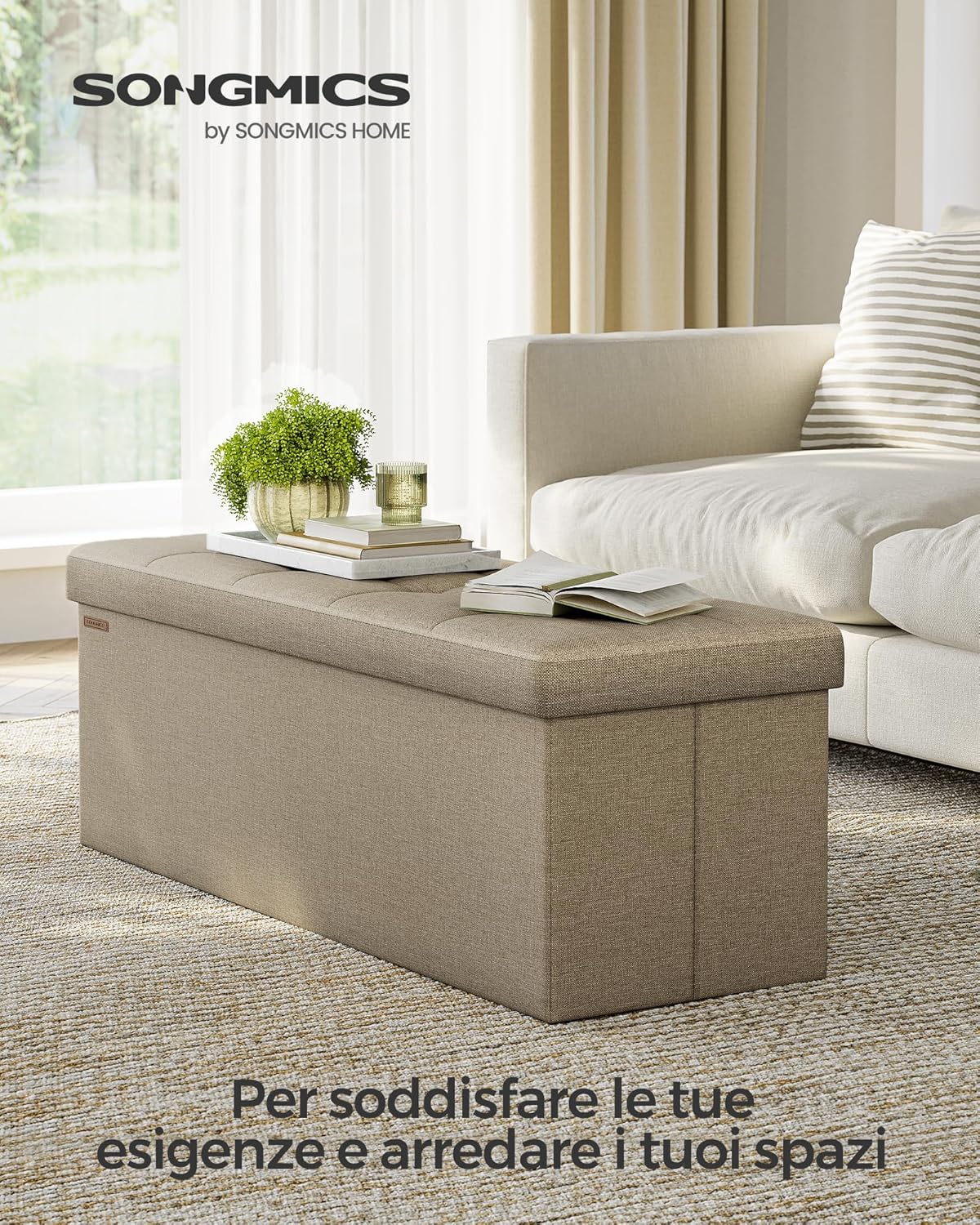 Detalle 2 de SONGMICS MAZIE Cassapanca 38 x 110 x 38 cm