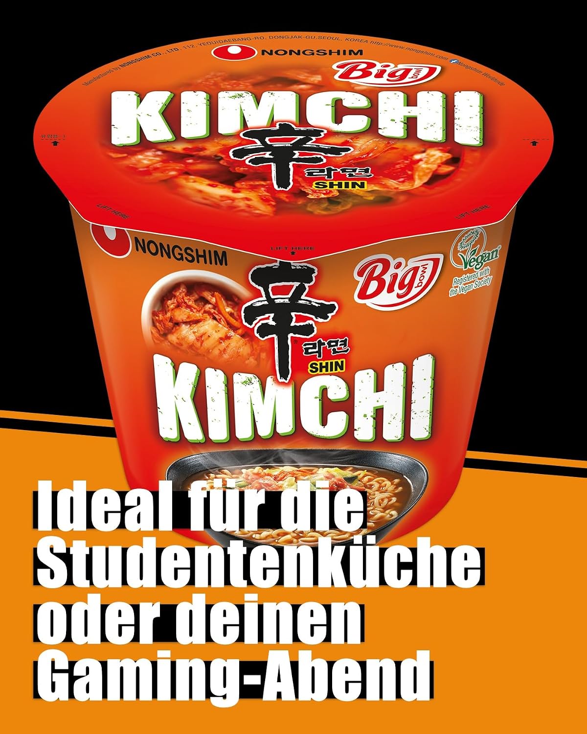 Thumbnail 6 de Nong Shim Instantnudeln Kimchi Ramyun Big Bowl – koreanische Ramen Suppe (6er Pack à 112 g), schnell zubereitet