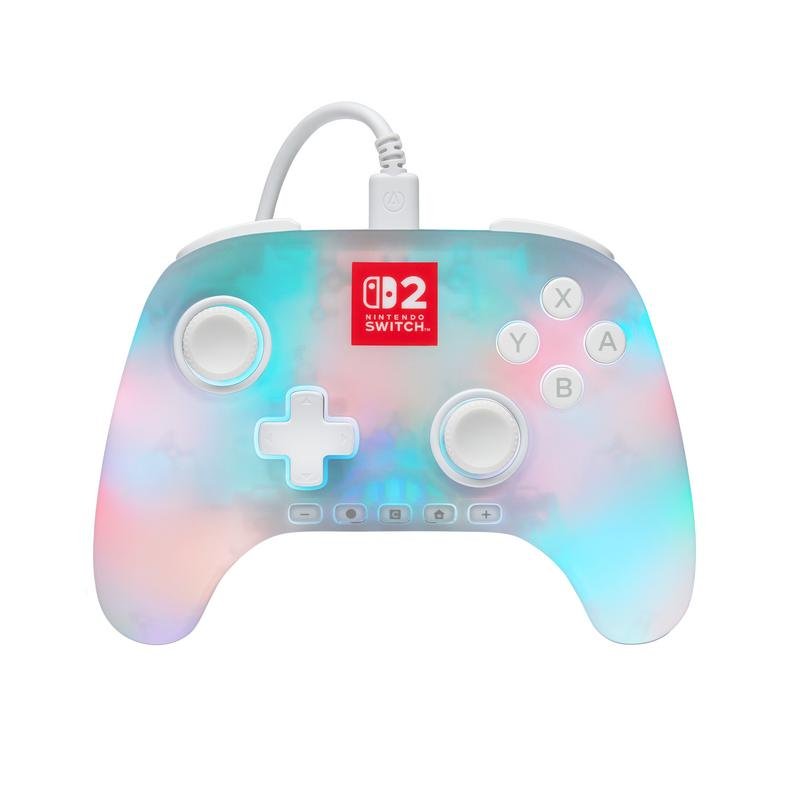 Detalle 2 de PowerA Advantage Wired Controller para Nintendo Switch 2 (Blanco Lumectra) – precisión y personalización en modo cable