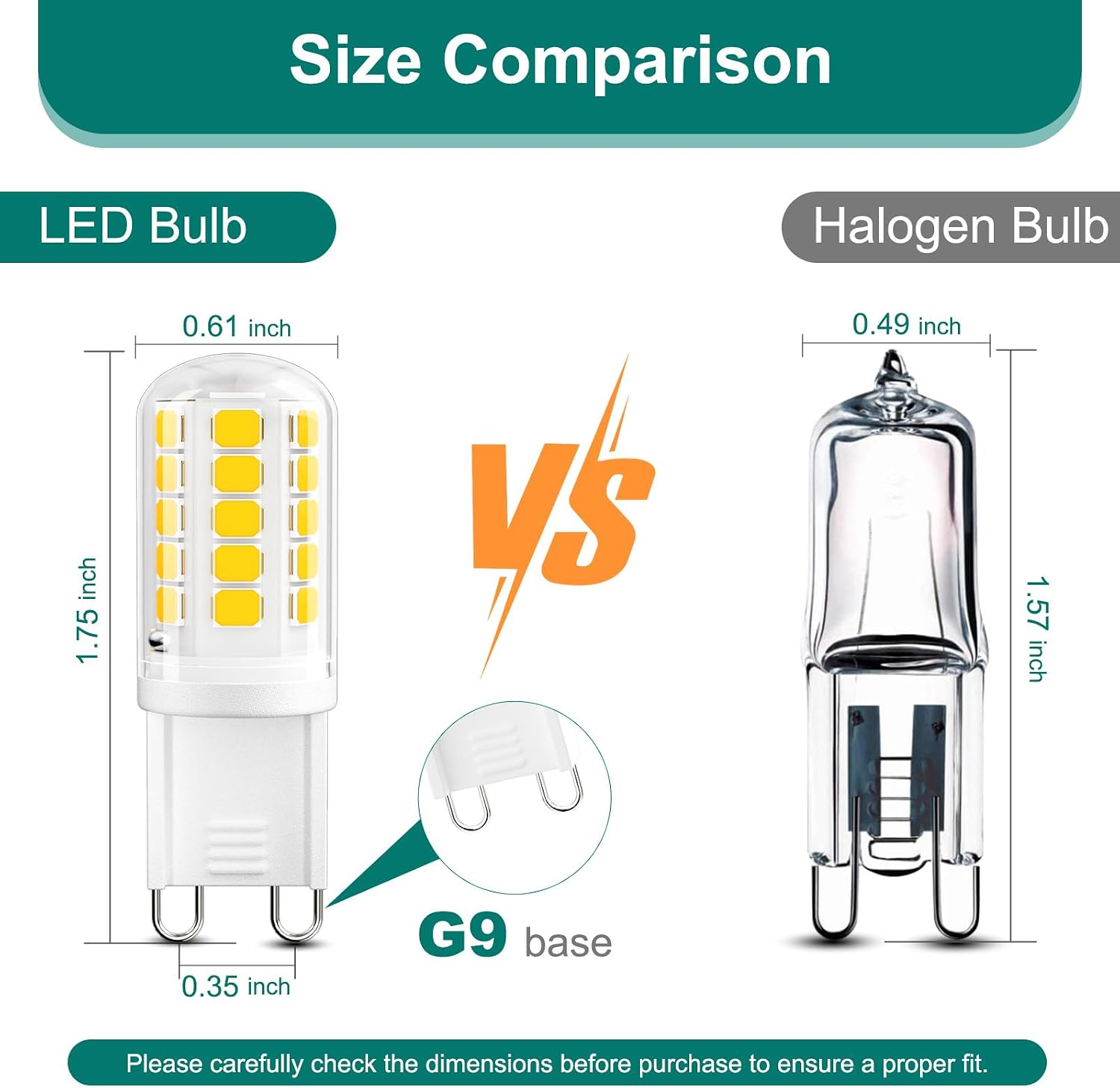Detalle 2 de DiCUNO G9 LED Bulbs, 4W, 4000K Natural White, 400 Lumens, 10-Pack