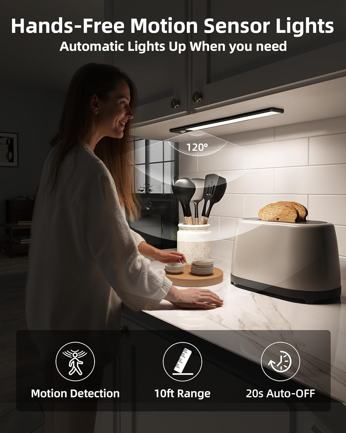 Thumbnail 1 de EZVALO under cabinet lights 62 LED 2 pack