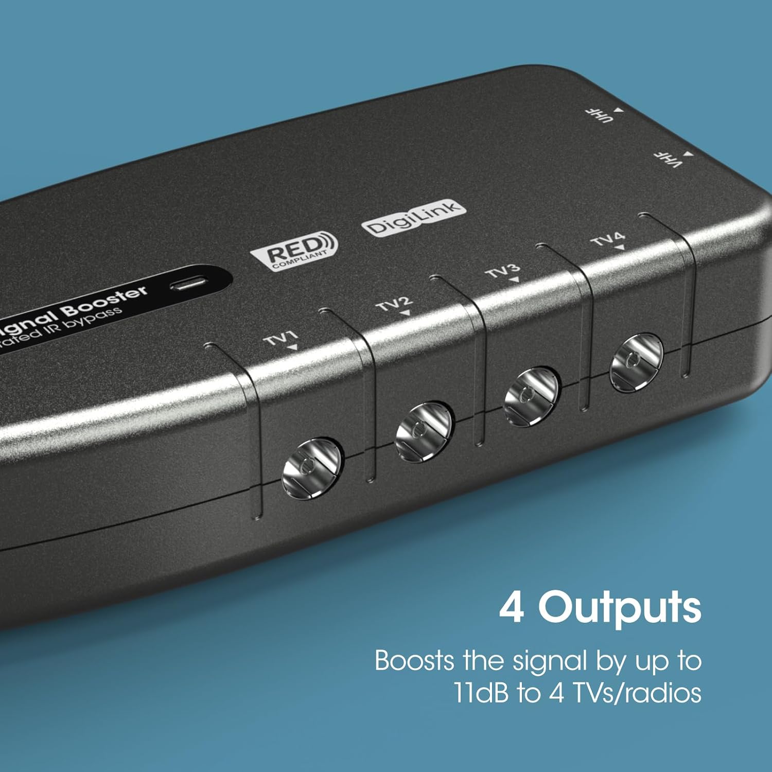 Thumbnail 2 de SLx TV Signal Booster Four Output 27820BMR (Grey) – Improve HD Freeview and channel reception