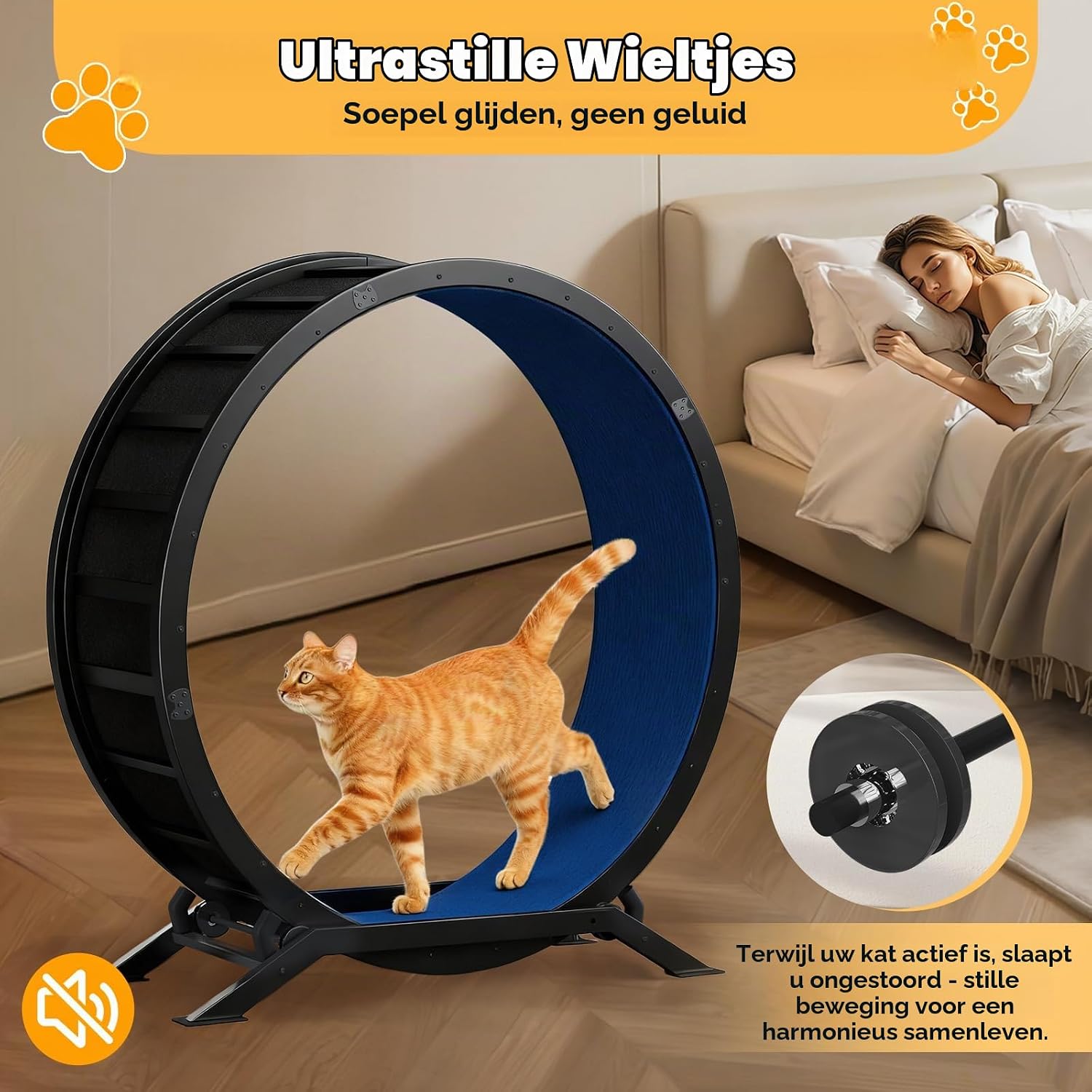 Thumbnail 5 de GTPLAYER PET-CEW01-FR kattenwiel van metaal, XL 100 cm, blauw