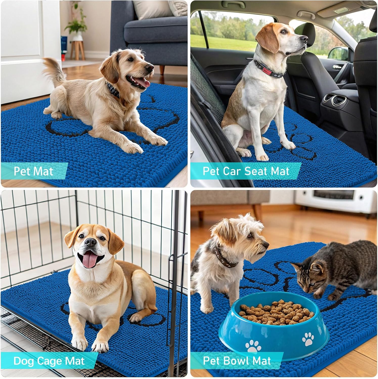 Thumbnail 6 de OLANLY Dog Door Mat for Muddy Paws (36x24) with Paw Print Design