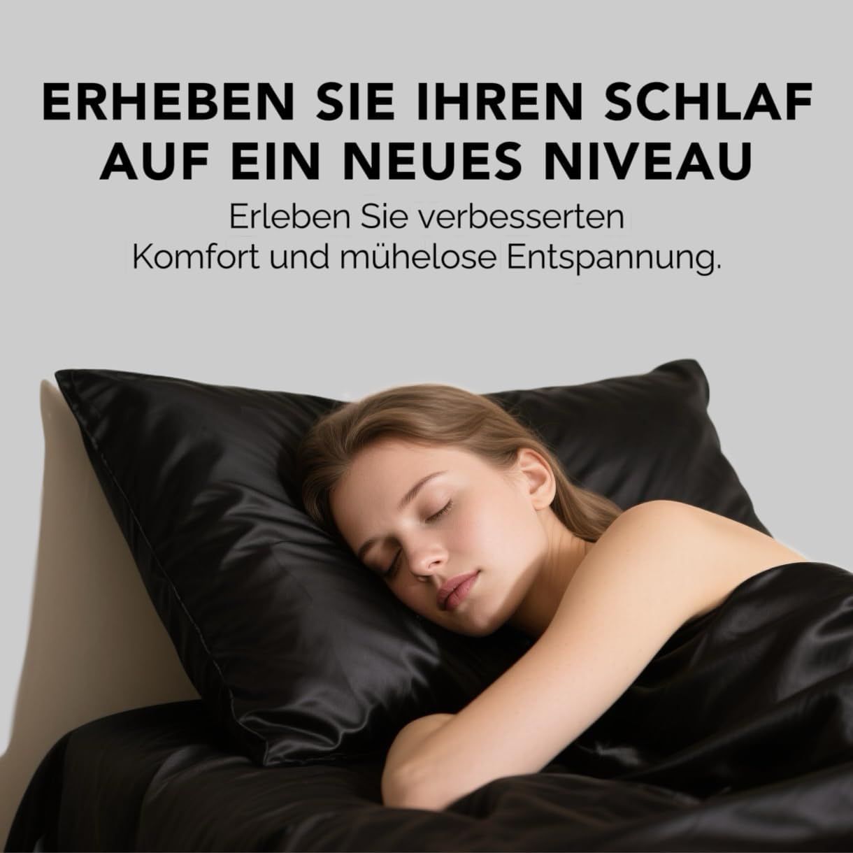 Thumbnail 3 de Ravmix Seidenkissenbezug 40x80 – 2er Set, Maulbeerseide, versteckter Reißverschluss, Schwarz