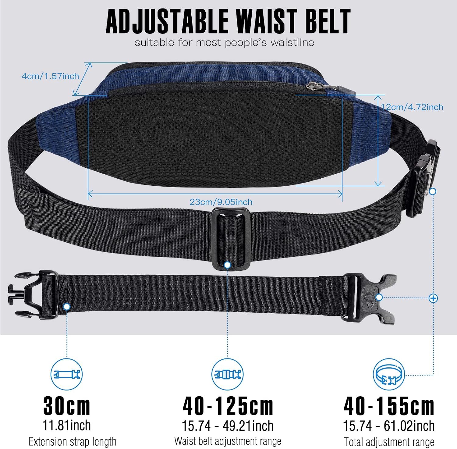Detalle de Waterfly Bumbags Waist Fanny Pack – ladies fashion bum bag with adjustable belt for running & hiking