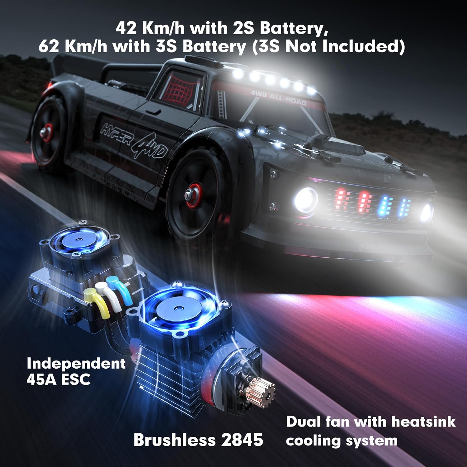 Detalle 2 de HYPER GO 14301 V3 1/14 RTR Brushless RC Drift Car 38 mph