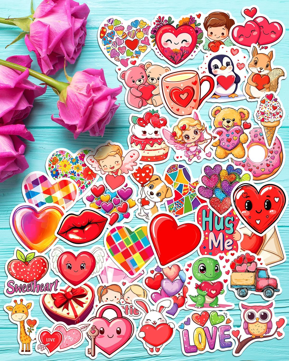 Thumbnail 3 de 100Pcs Valentines Stickers Pack 🎉