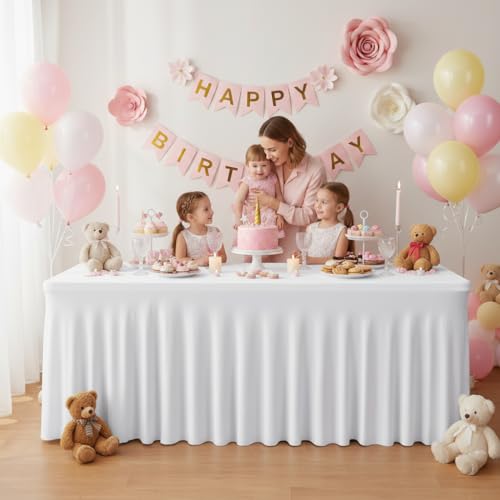 Thumbnail 1 de HolidayIdeas 30x96 Inch Spandex Tablecloths 4 Pack 🎉