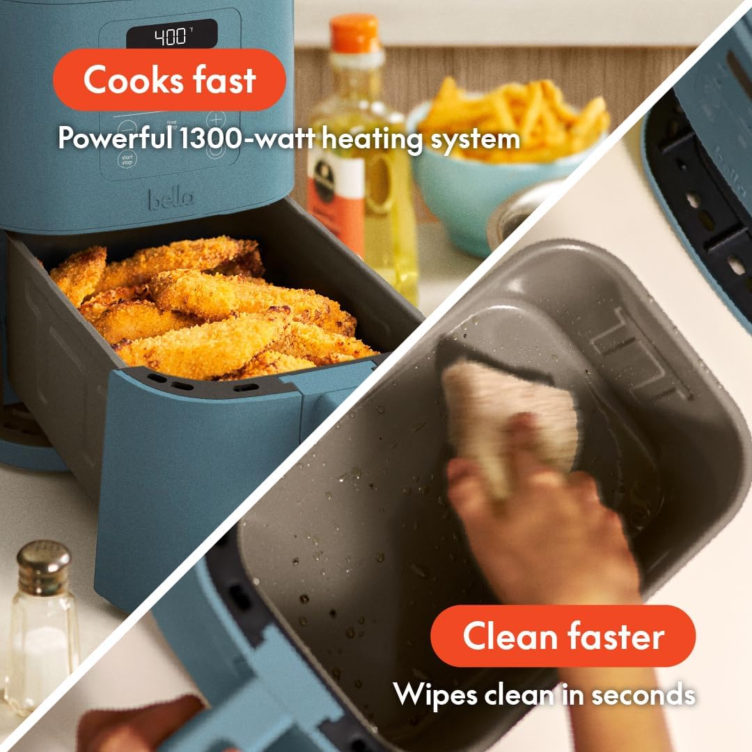 Detalle de Bella 4Qt Slim Air Fryer with EverGood Ceramic Nonstick Coating
