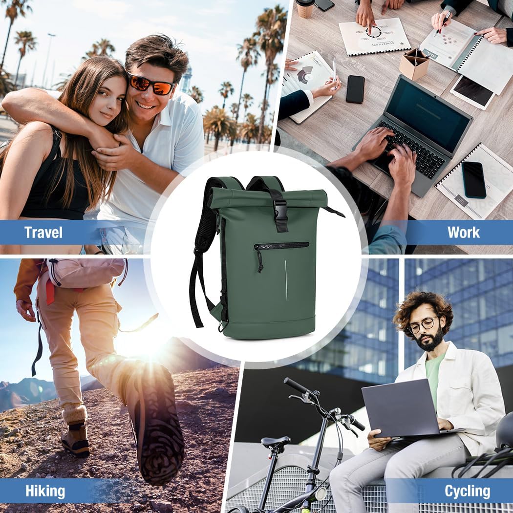 Thumbnail 6 de Lekeinchi Rolltop Rucksack 17 Zoll