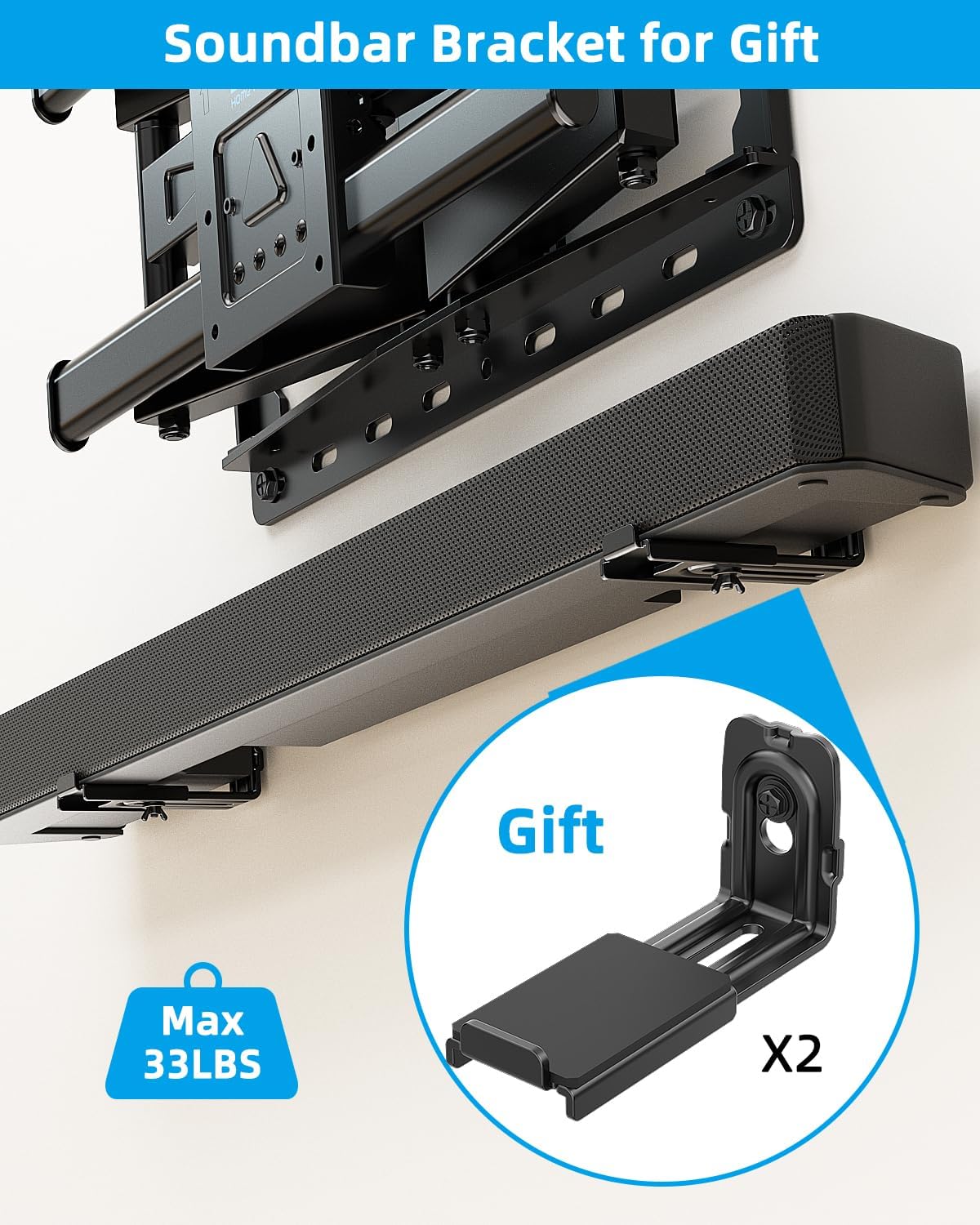 Thumbnail 1 de HOME VISION TV Wall Mount 132 lbs