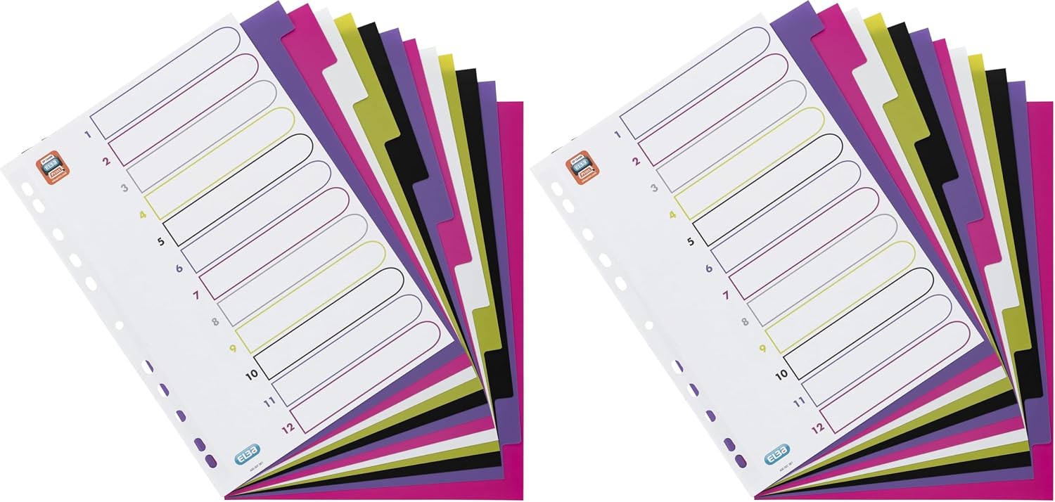Detalle de Oxford myColour Kunststoff-Register blanko A4 (5-teilig) – 20er Pack