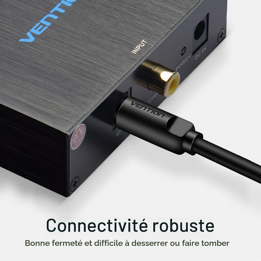 Detalle de Vention Toslink optische audiokabel van 1 m met 24K vergulde stekkers