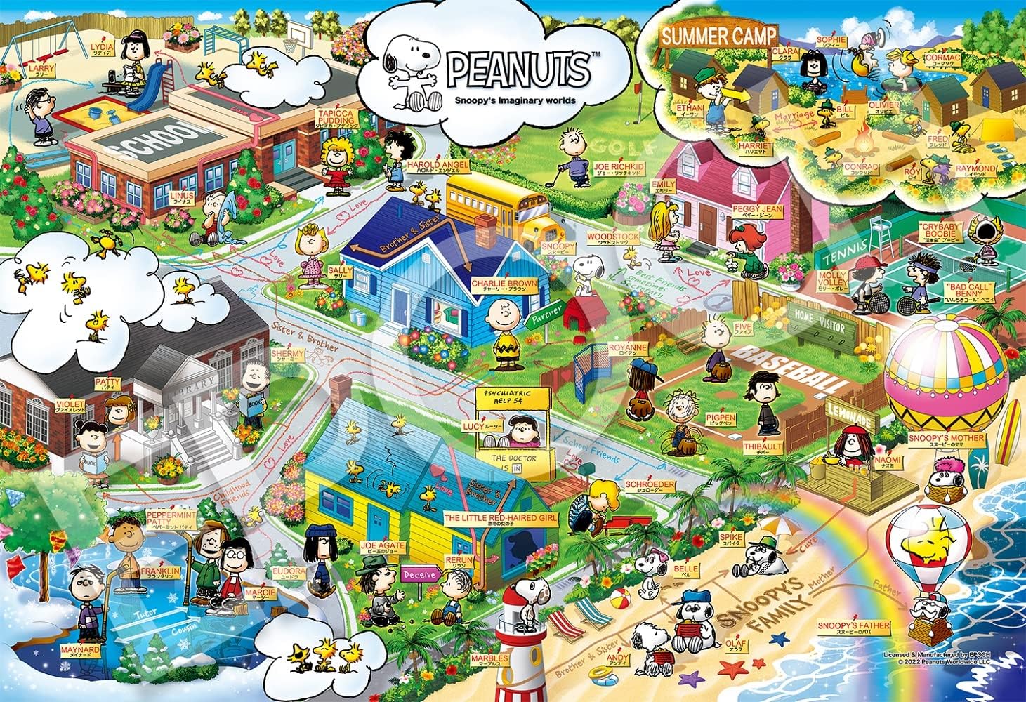 Thumbnail 4 de エポック社 28-038s PEANUTS ぴぃなっつ浪漫館 300ピース ジグソーパズル 26×38cm