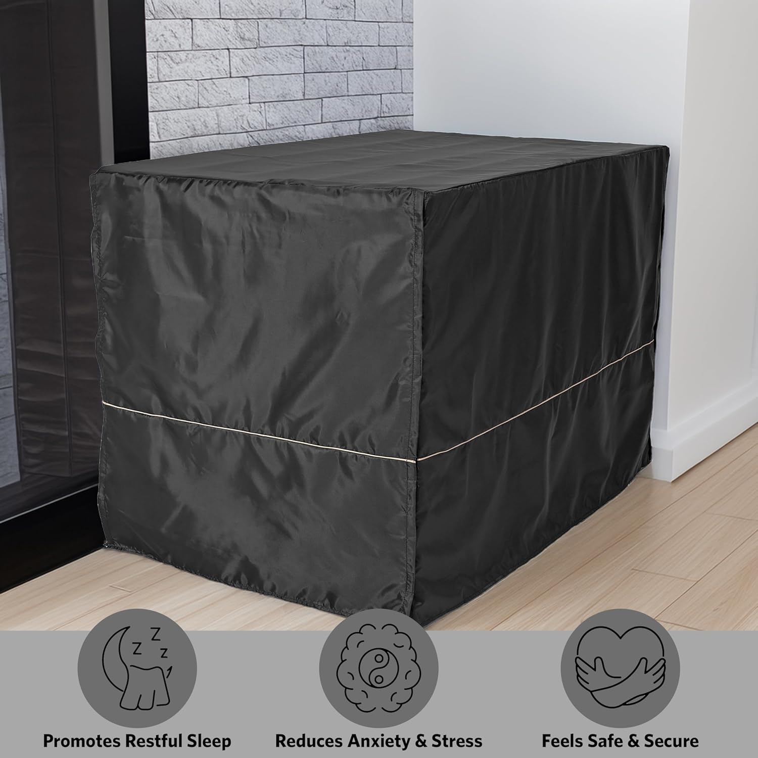 Detalle de MidWest Homes for Pets XL Dog Crate Cover (Black Polyester) for Most 122 cm Crates