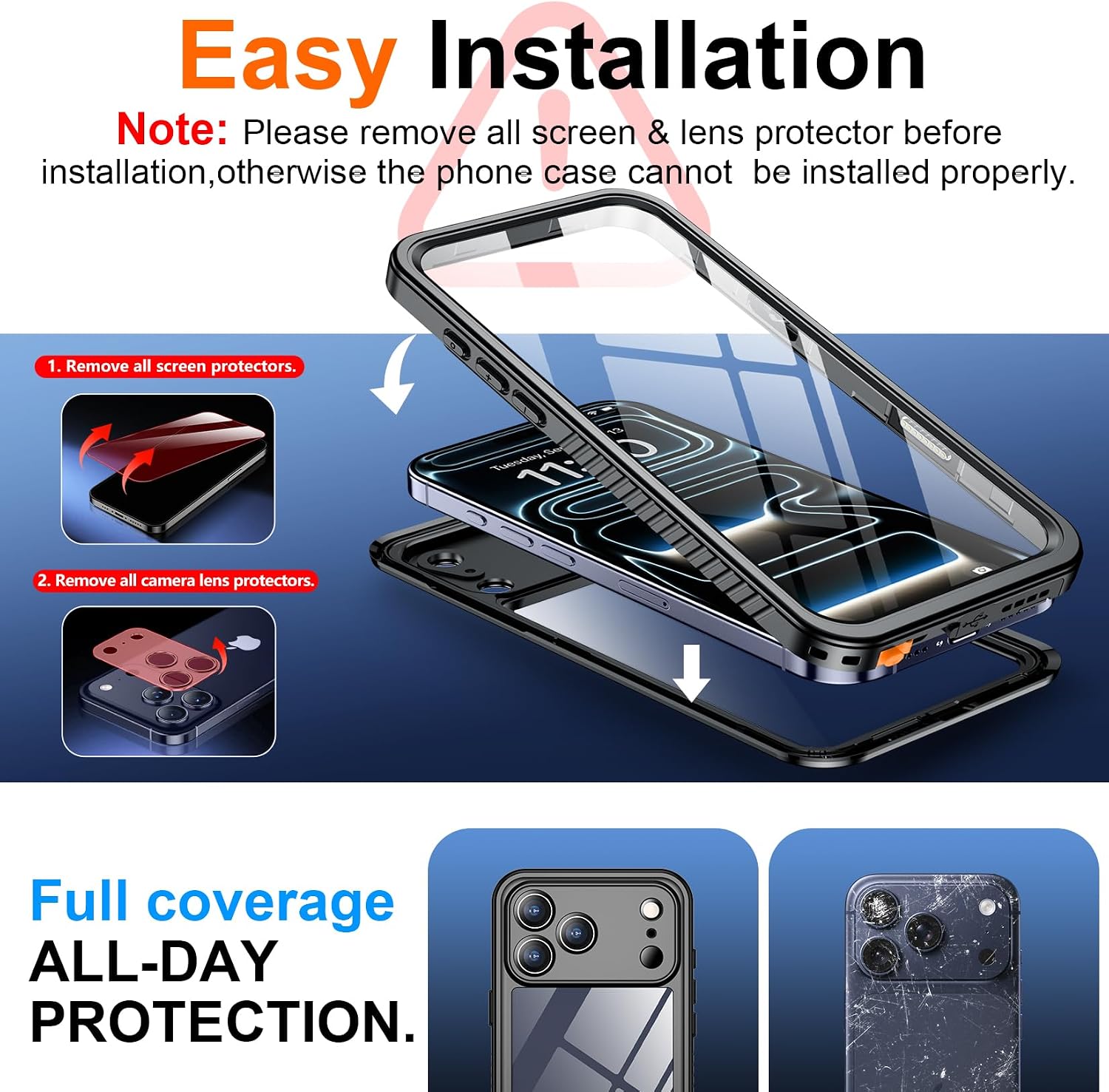 Thumbnail 5 de SPIDERCASE for iPhone 17 Pro Case: Waterproof, Full Body Protection with Built-in Lens & Screen Protector