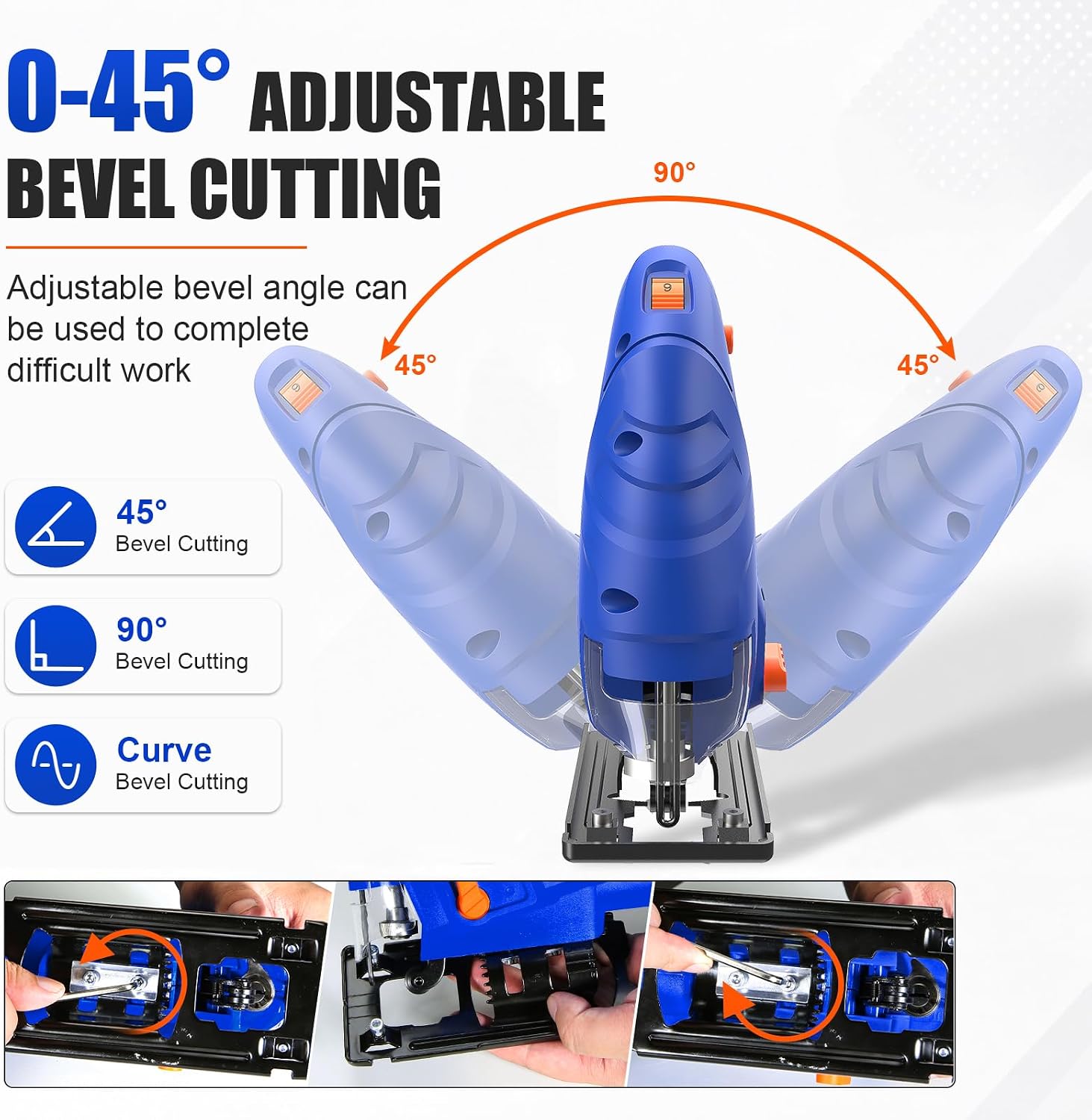 Detalle 2 de SORAKO Jigsaw 600W Corded Electric Jigsaw for DIY, Worktops & Laminate