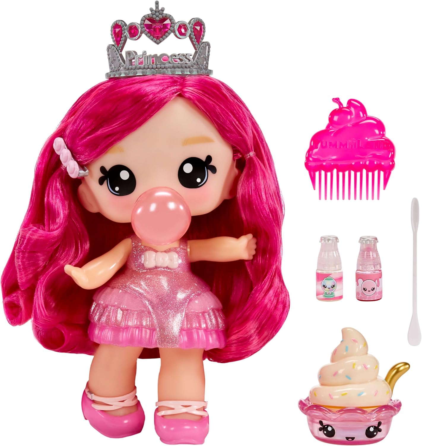 Detalle de Yummiland 120735-EUC – duża pachnąca lalka Bianca Bubblegum z zestawem do błyszczyka