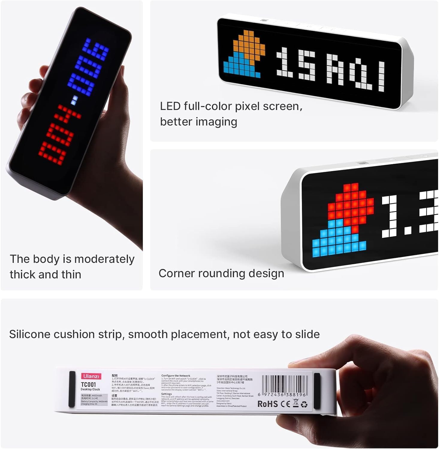 Detalle 2 de ULANZI TC001 horloge pixel 5 heures