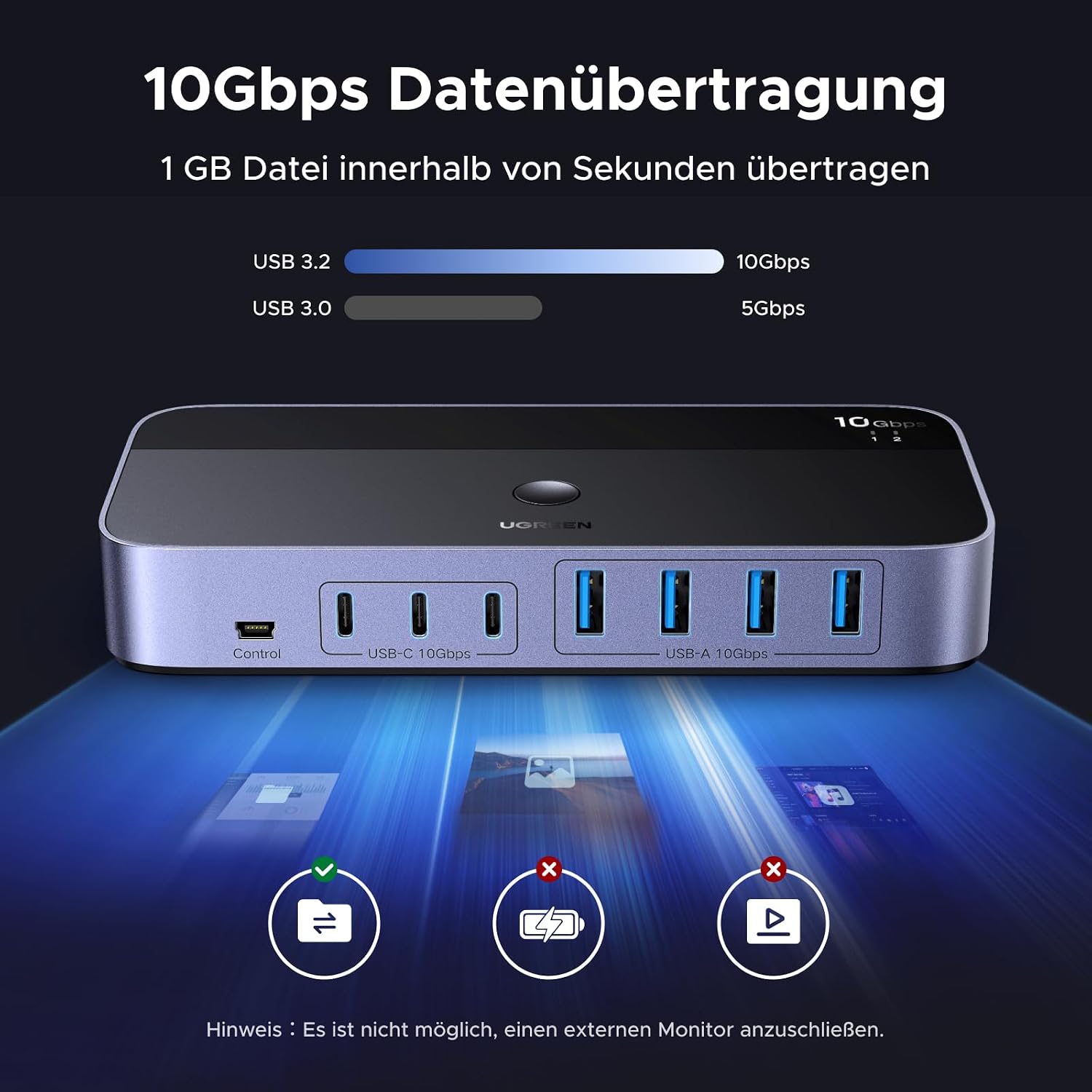 Detalle 2 de UGREEN 10Gbps USB Switch ⌨