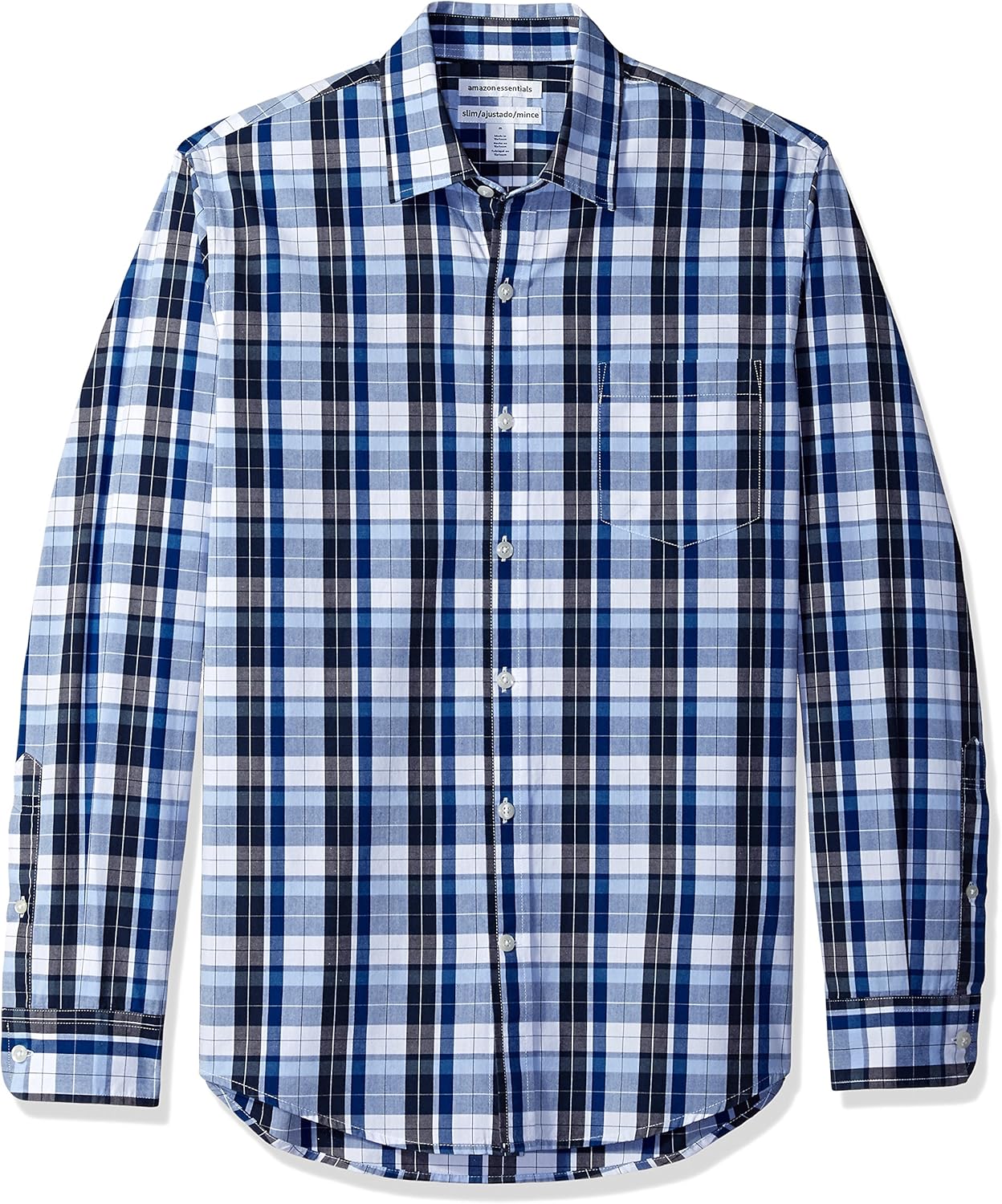 Thumbnail 3 de Amazon Essentials Men’s Slim-Fit Long-Sleeve Poplin Shirt (Gingham Plaid)
