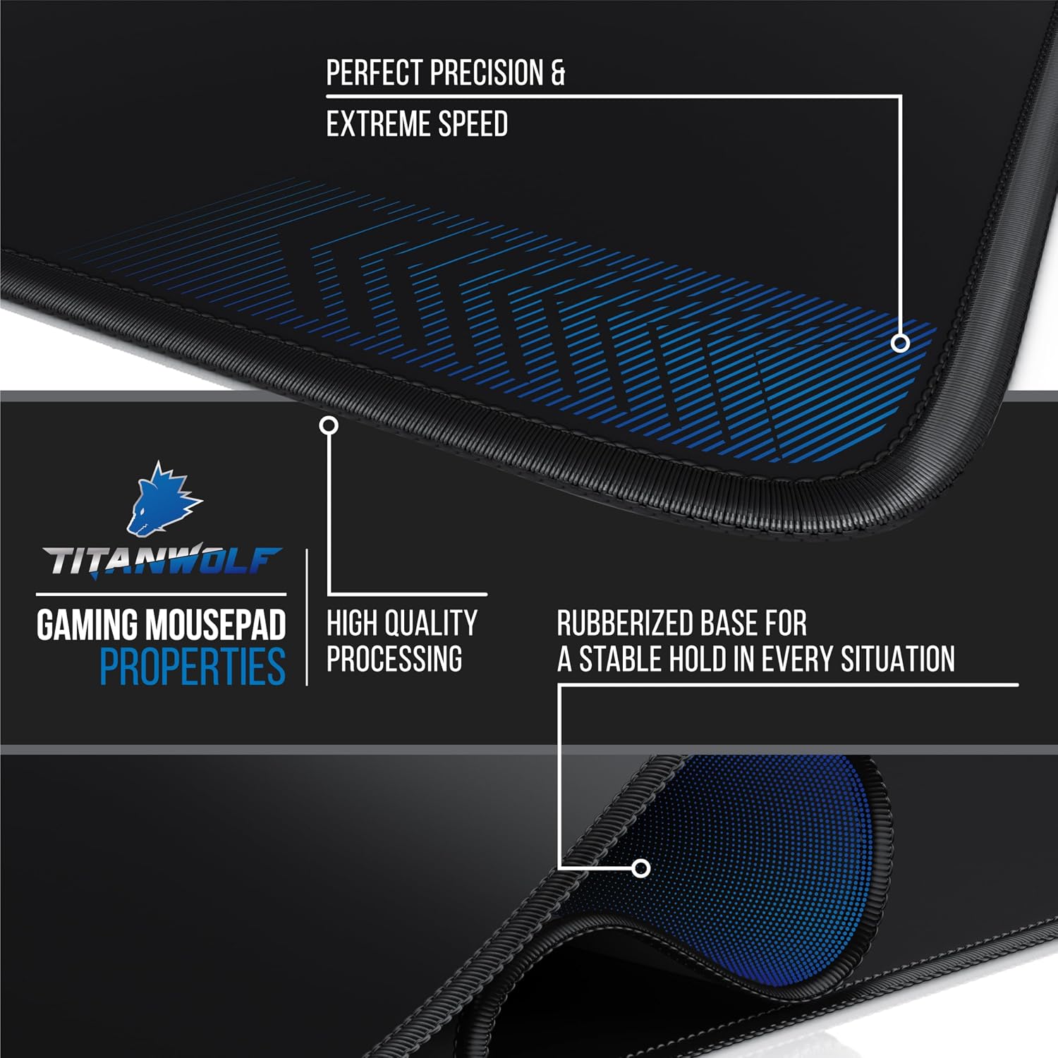 Detalle de TITANWOLF Oversized Gaming Mouse Pad 1000x600mm