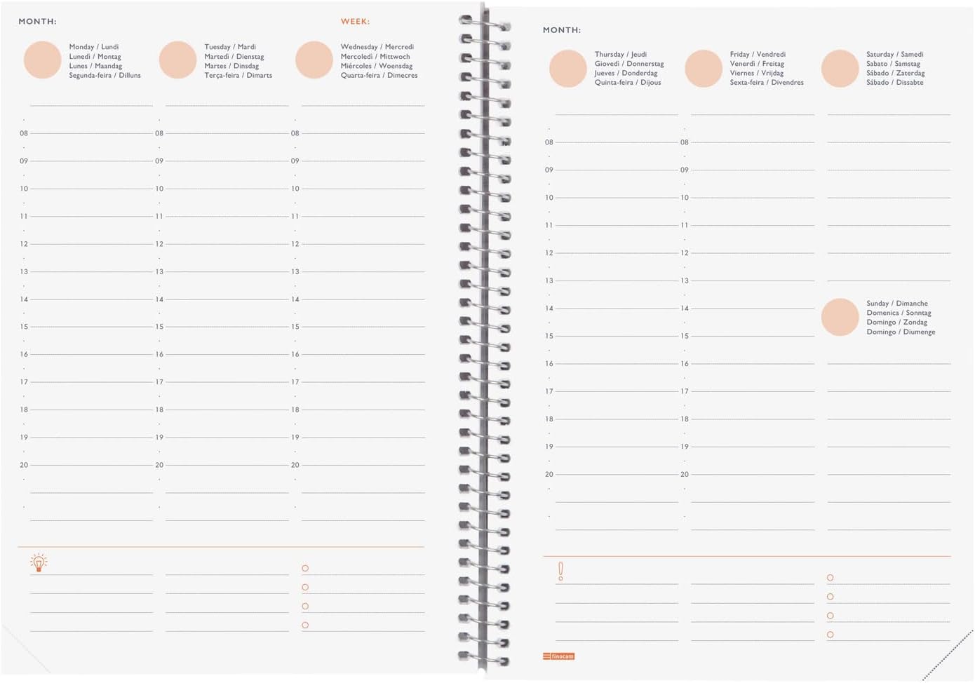 Detalle de finocam - Agenda Mytime Settimana Layout Verticale Internazionale senza data